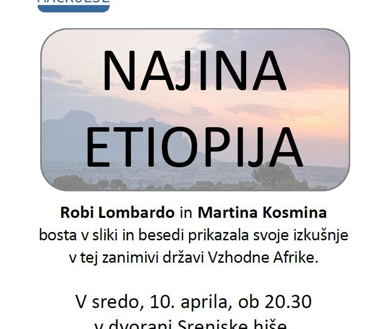 Potopisno predavanje – Najina Etiopija